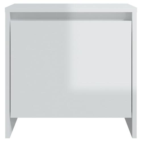Sengeborde 2 stk. 45x34x44,5 cm spånplade hvid højglans