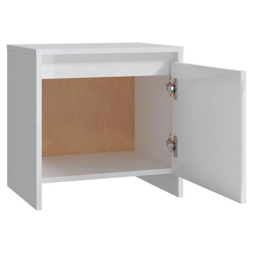 Sengeborde 2 stk. 45x34x44,5 cm spånplade hvid højglans