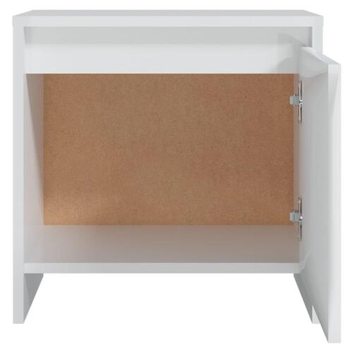 Sengeborde 2 stk. 45x34x44,5 cm spånplade hvid højglans
