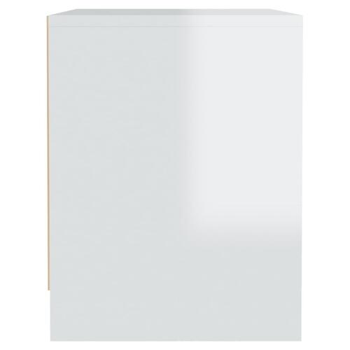 Sengeborde 2 stk. 45x34x44,5 cm spånplade hvid højglans
