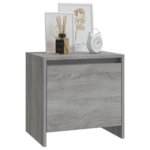 Sengeborde 2 stk. 45x34x44,5 cm spånplade grå sonoma-eg