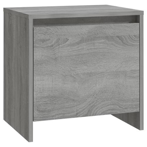 Sengeborde 2 stk. 45x34x44,5 cm spånplade grå sonoma-eg