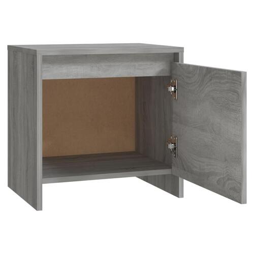 Sengeborde 2 stk. 45x34x44,5 cm spånplade grå sonoma-eg