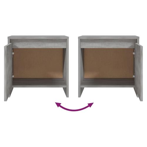 Sengeborde 2 stk. 45x34x44,5 cm spånplade grå sonoma-eg
