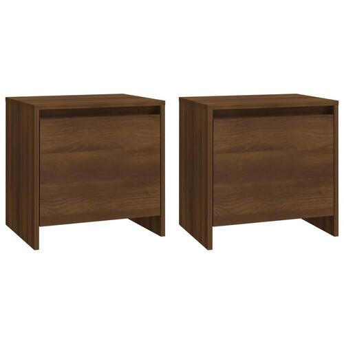Sengeborde 2 stk. 45x34x44,5 cm spånplade brun egetræsfarve