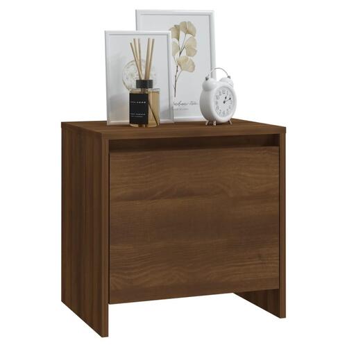 Sengeborde 2 stk. 45x34x44,5 cm spånplade brun egetræsfarve