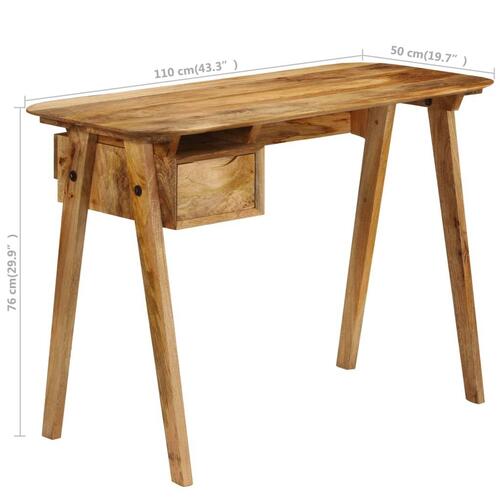 Skrivebord 110x50x76 cm massivt mangotræ