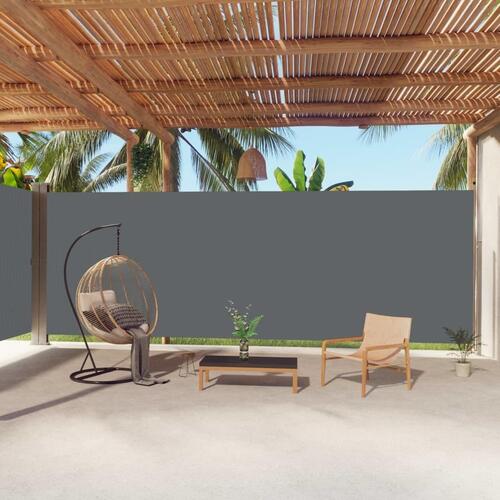 Sammenrullelig sidemarkise 220x1000 cm antracitgrå