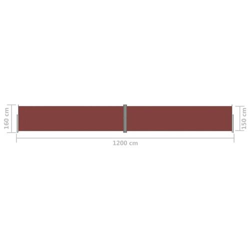 Sammenrullelig sidemarkise 160x1200 cm brun