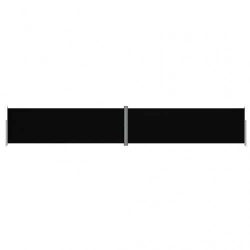 Sammenrullelig sidemarkise 200 × 1.200 cm - sort