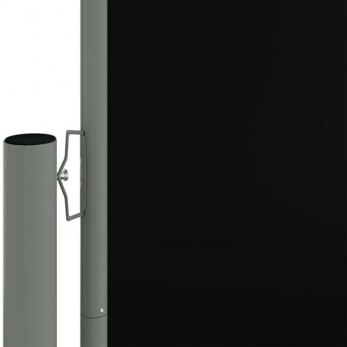 Sammenrullelig sidemarkise 200 × 1.200 cm - sort