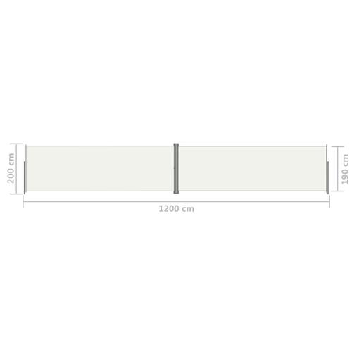 Sammenrullelig sidemarkise 200x1200 cm cremefarvet