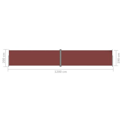 Sammenrullelig sidemarkise 200x1200 cm brun
