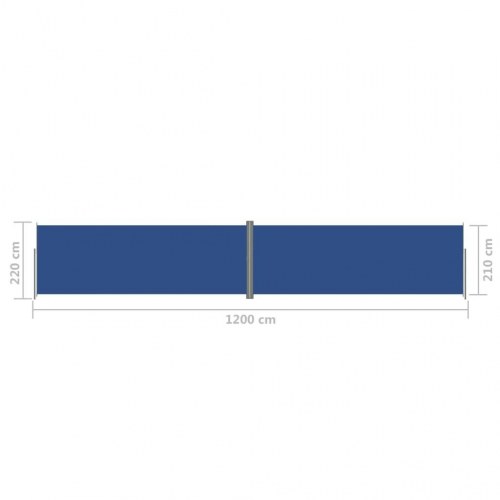 Sammenrullelig sidemarkise 220 × 1.200 cm - blå