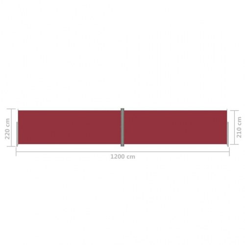 Sammenrullelig sidemarkise 220x1200 cm rød