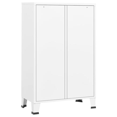 Industrielt klædeskab 67x35x107 cm stål hvid
