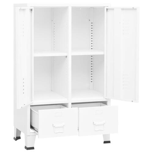 Industrielt klædeskab 67x35x107 cm stål hvid