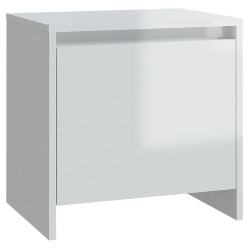 Sengebord 45x34x44,5 cm spånplade hvid højglans