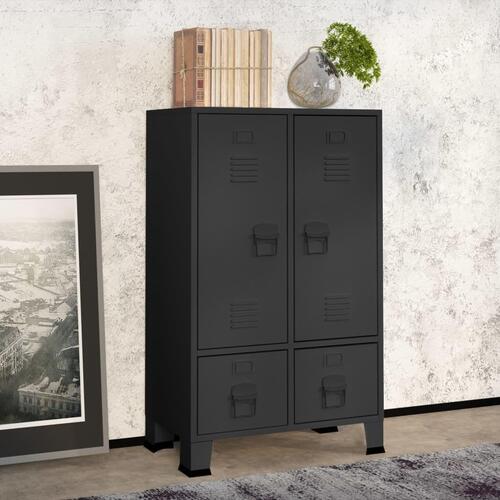 Industrielt klædeskab 67x35x107 cm stål antracitgrå