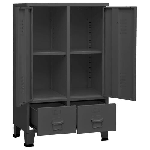 Industrielt klædeskab 67x35x107 cm stål antracitgrå