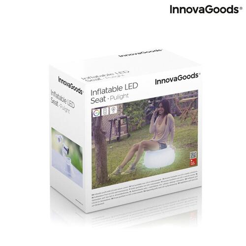 Oppusteligt sæde med flerfarvet LED og fjernbetjening Pulight InnovaGoods