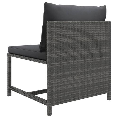 Loungesæt til haven 6 dele med hynder polyrattan grå