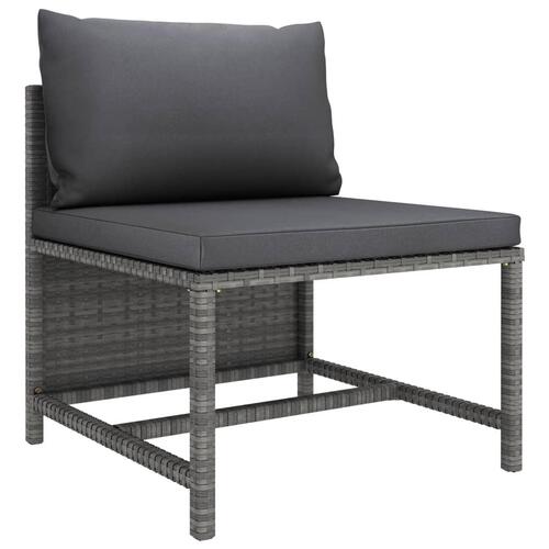 Loungesæt til haven 8 dele med hynder polyrattan grå