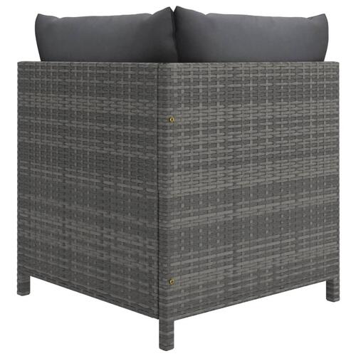 Loungesæt til haven 12 dele med hynder polyrattan grå