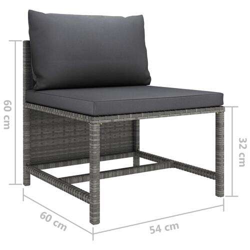 Loungesæt til haven 12 dele med hynder polyrattan grå