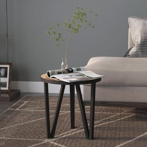 Sidebord Ø35 cm MDF sort og gul
