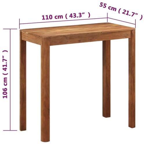 Barbord 110x55x106 cm massivt akacietræ med honningfinish