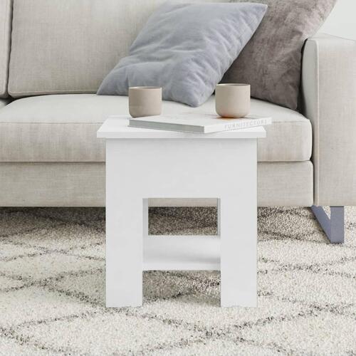 Sofabord 40x40x42 cm konstrueret træ hvid