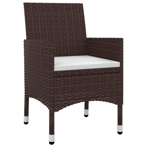 Spisebordssæt til haven 5 dele med hynder polyrattan og glas