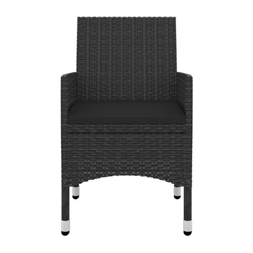 Spisebordssæt til haven 7 dele med hynder polyrattan og glas