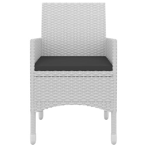 Spisebordssæt til haven 5 dele med hynder polyrattan og glas