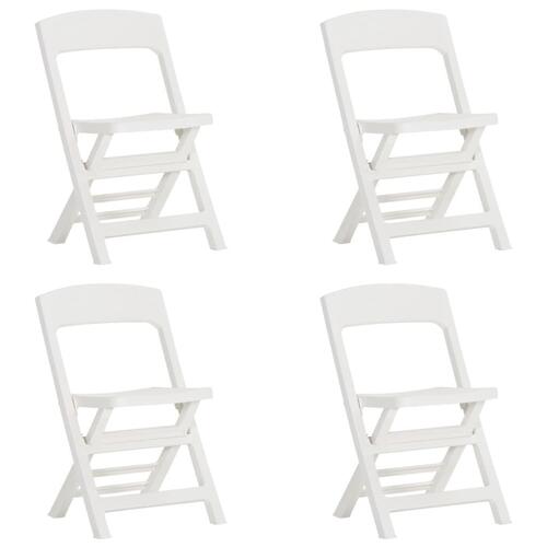 Foldbare havestole 4 stk. PP hvid