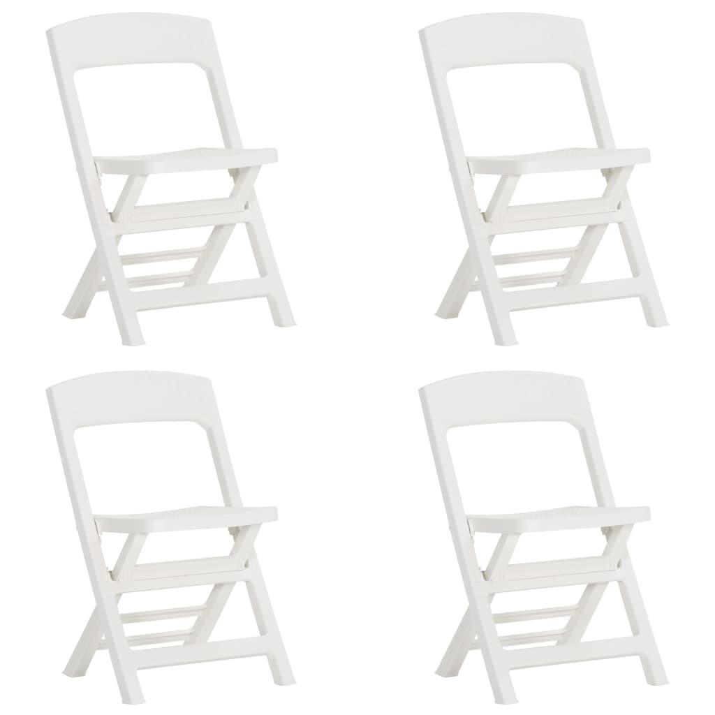 Foldbare havestole 4 stk. PP hvid
