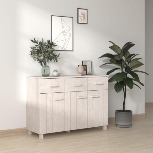 Skænk HAMAR 113x40x80 cm massivt fyrretræ hvid