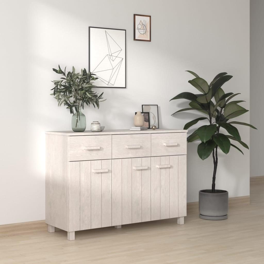 Skænk HAMAR 113x40x80 cm massivt fyrretræ hvid