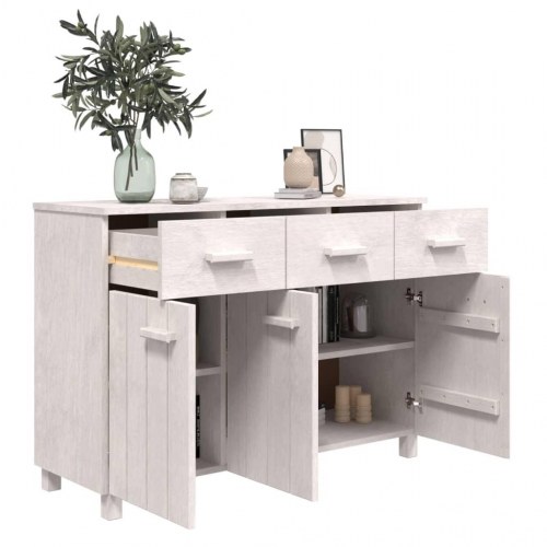 Skænk HAMAR 113x40x80 cm massivt fyrretræ hvid