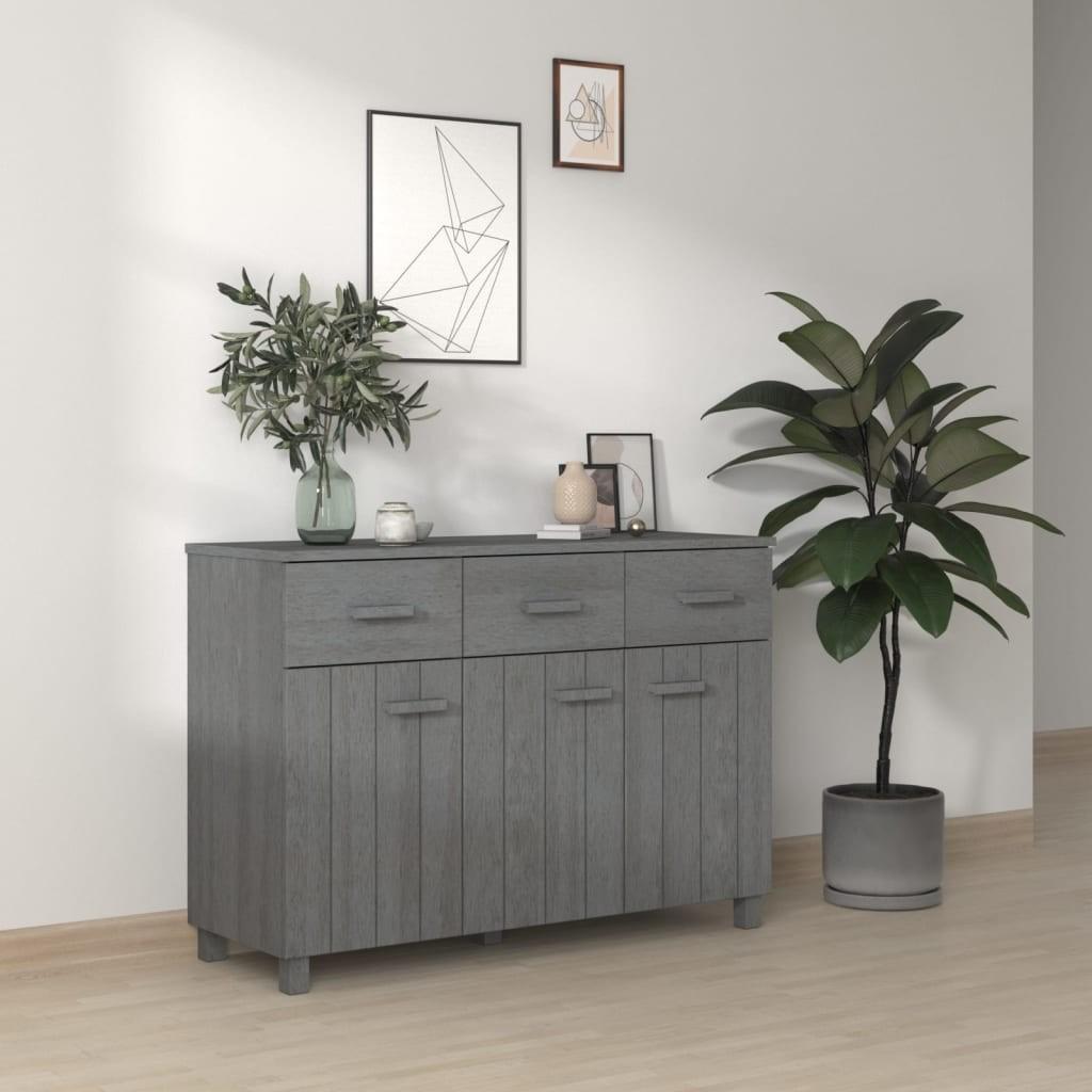 Skænk HAMAR 113x40x80 cm massivt fyrretræ mørkegrå