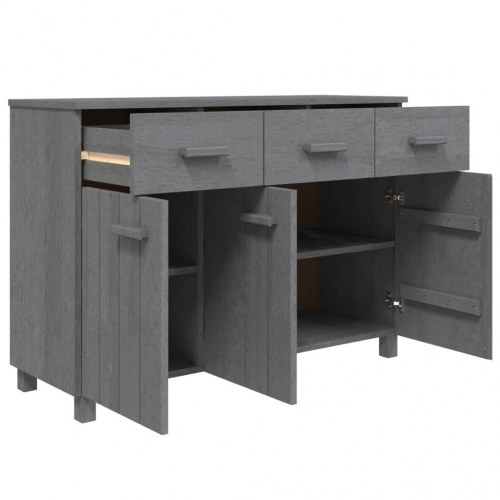 Skænk HAMAR 113x40x80 cm massivt fyrretræ mørkegrå