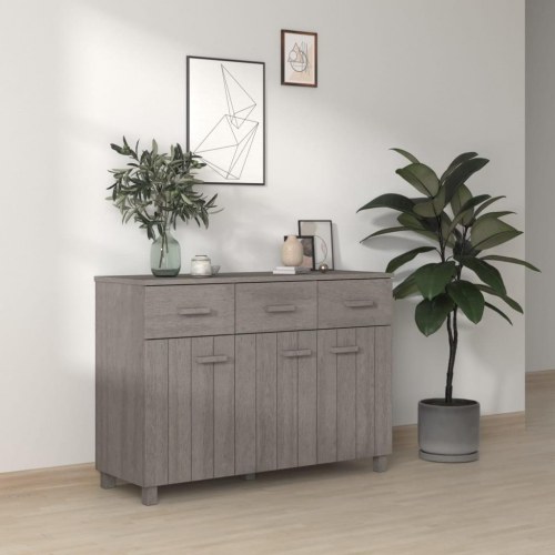 Skænk HAMAR 113x40x80 cm - massivt fyrretræ, lysegrå