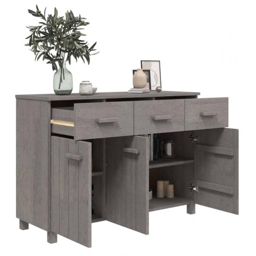 Skænk HAMAR 113x40x80 cm - massivt fyrretræ, lysegrå