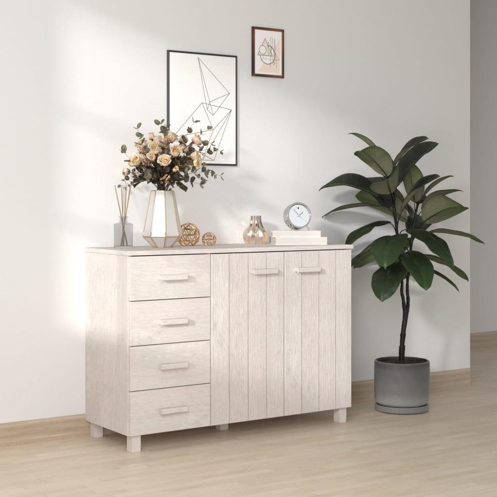 Skænk HAMAR 113x40x80 cm massivt fyrretræ hvid