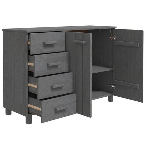 Skænk HAMAR 113x40x80 cm massivt fyrretræ mørkegrå