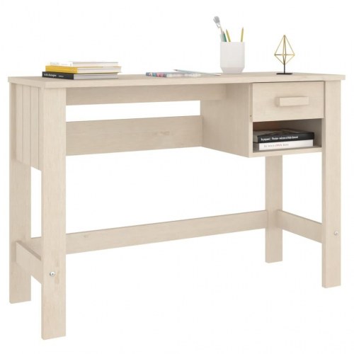 Skrivebord HAMAR 110x40x75 cm fyrretræ honningbrun