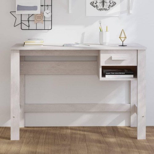 Skrivebord HAMAR 110x40x75 cm massivt fyrretræ hvid