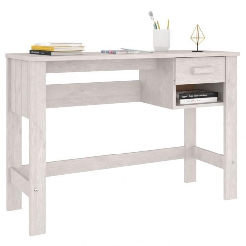 Skrivebord HAMAR 110x40x75 cm massivt fyrretræ hvid