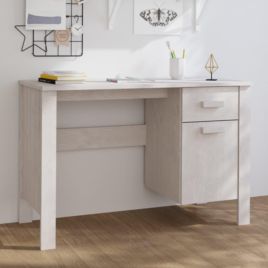 Skrivebord HAMAR 113x50x75 cm massivt fyrretræ hvid